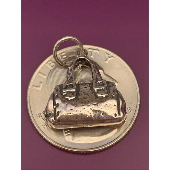 .925 Doctors Handbag Vintage Sterling Silver Jewelry Charm #purse collection - Picture 3 of 4